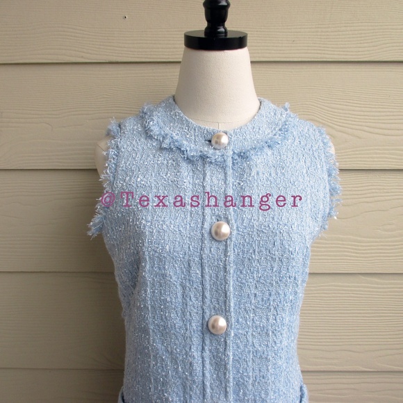 NWT Kate Spade Tweed Shift Dress Size 2 Pale Hydrangea - Picture 9 of 14